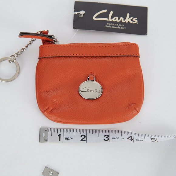 Clarks Leather Burnt Orange Card Wallet Change Purse NWT - Picture 2 of 6